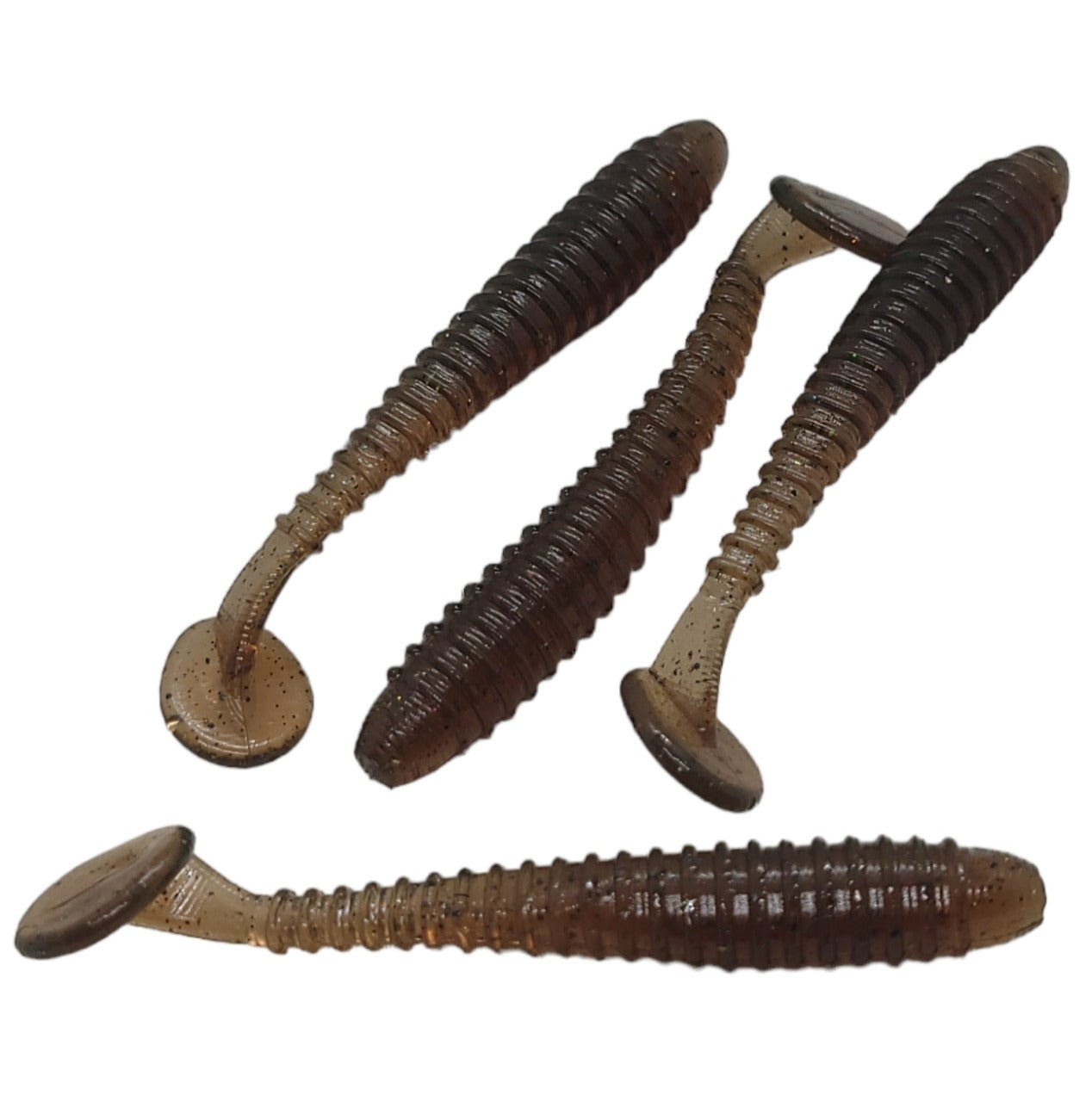 3.5" Ribbed Paddle Tail Swim Bait / Trailer - Qty 10/pack