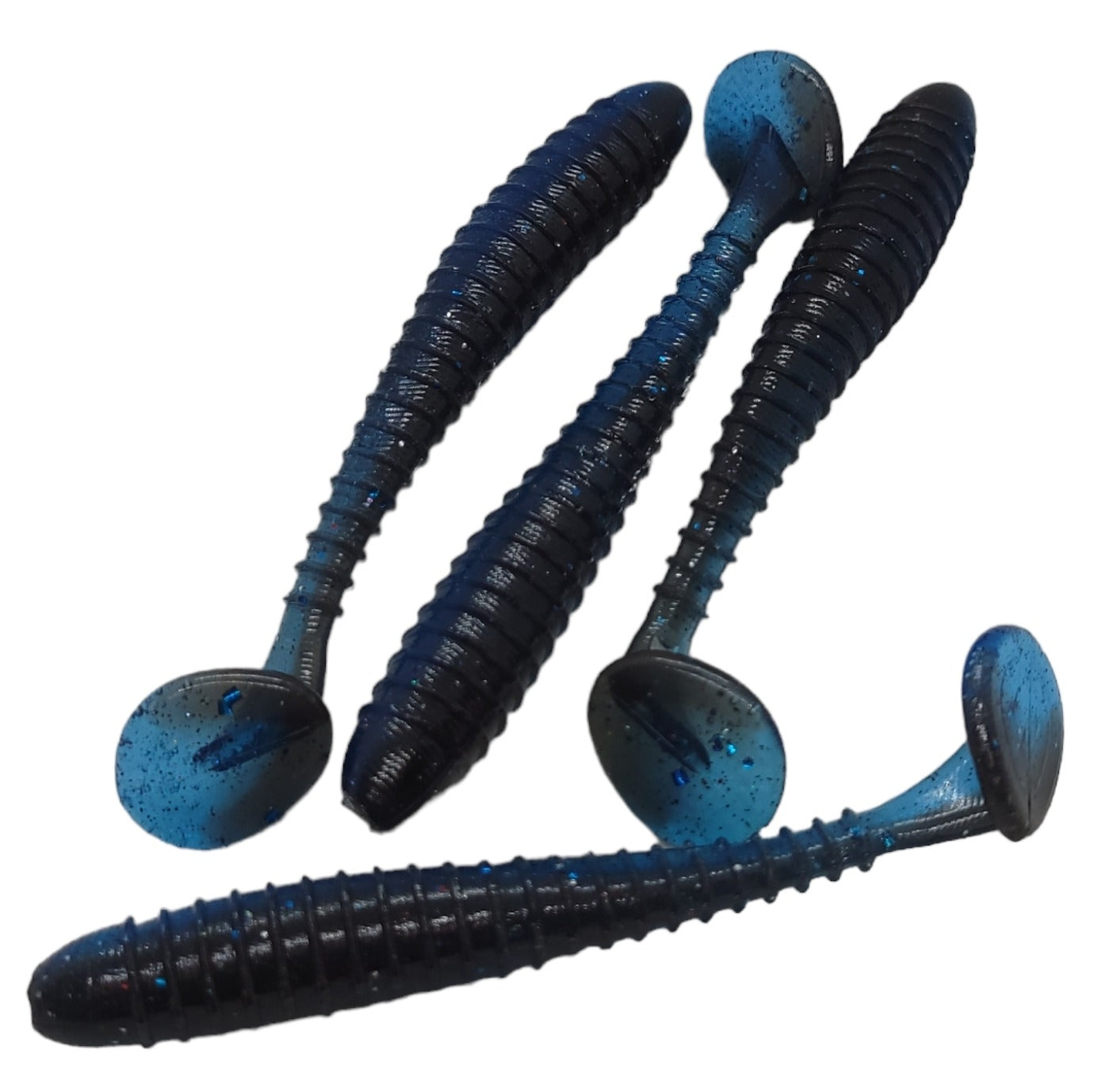 4" Ribbed Paddle Tail Swim Bait / Trailer - Qty 10/pack