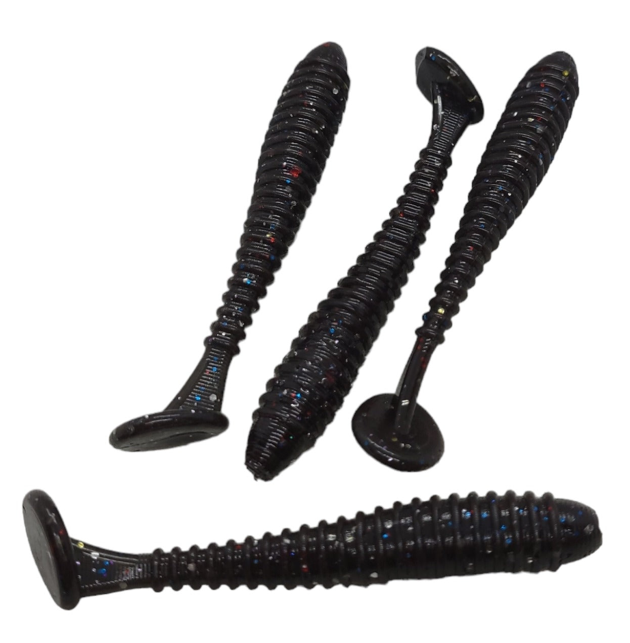 3.5" Ribbed Paddle Tail Swim Bait / Trailer - Qty 10/pack