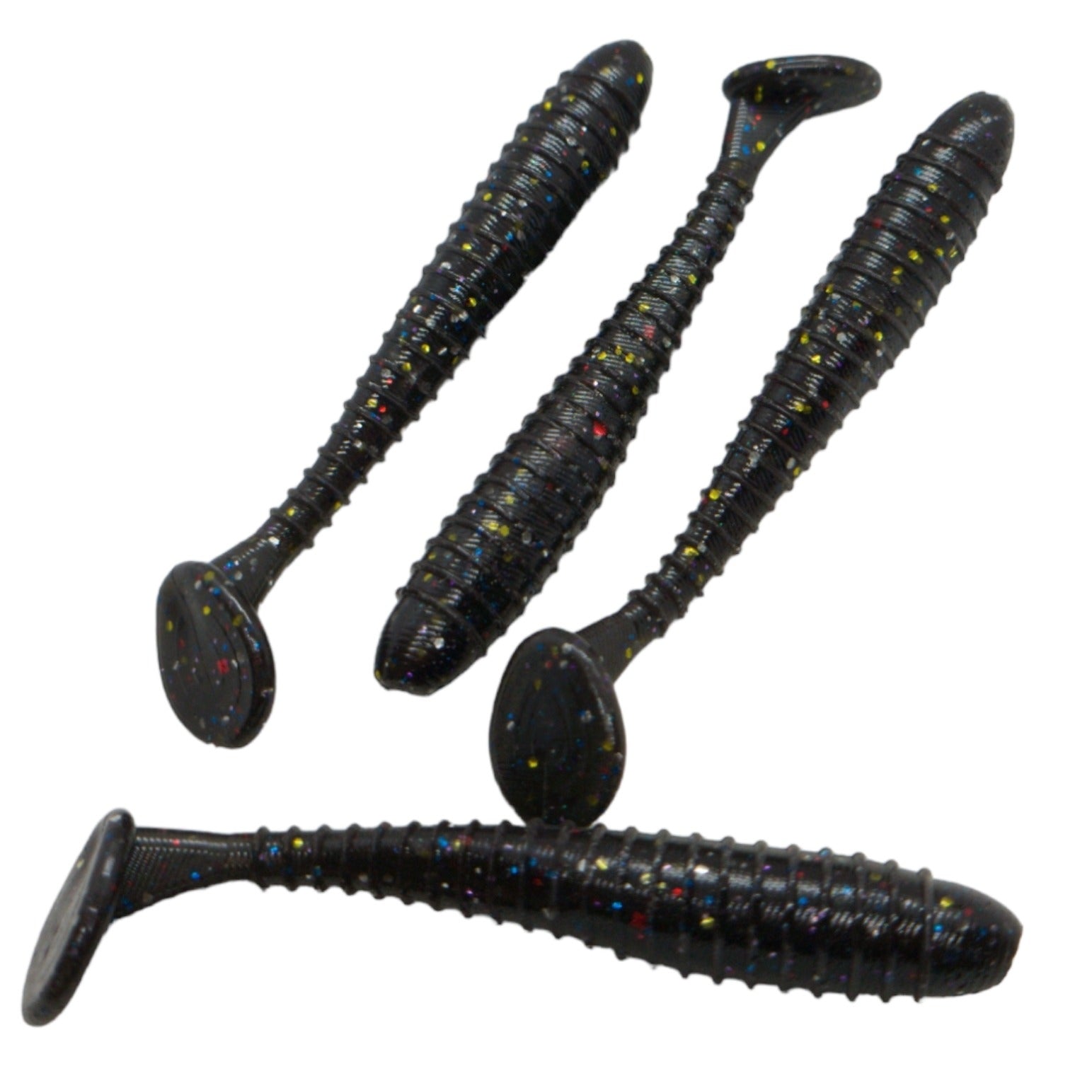 4 Ribbed Paddle Tail Swim Bait / Trailer - Qty 10/pack – Floofy